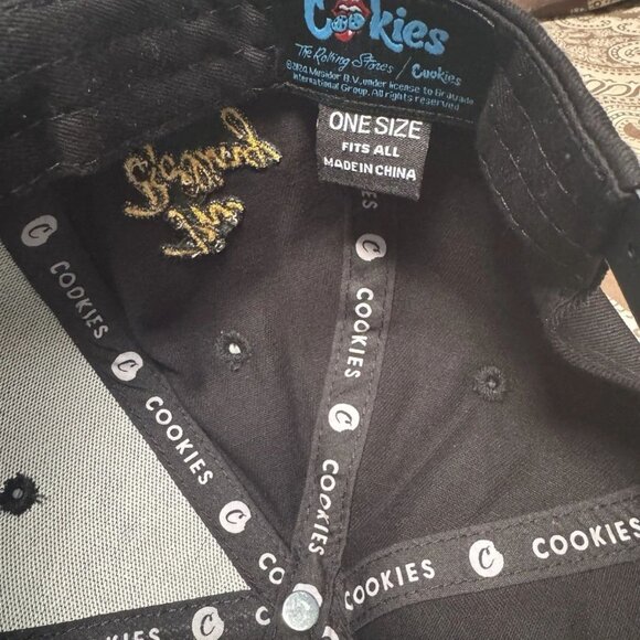 Cookies x Rolling Stones OG Mint Tongue Flat Bill Snapback Hat - Picture 6 of 7